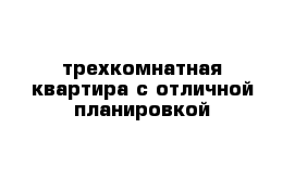 трехкомнатная квартира с отличной планировкой